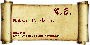 Makkai Balázs névjegykártya